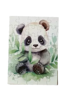 Puzzle panda s bambusem